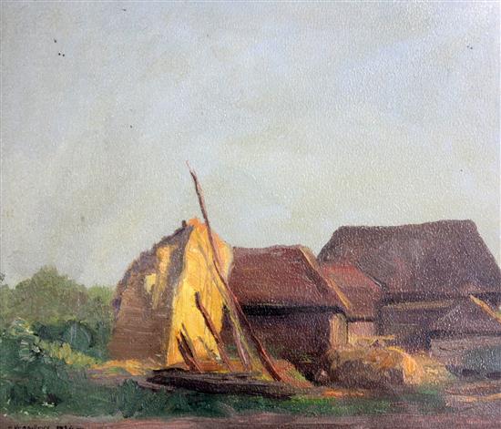 Émile Antoine Verpilleux, oil, Study of farm buildings(-)